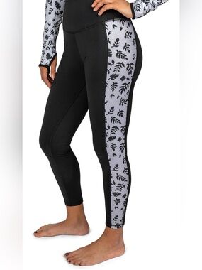 NWT BlackStrap Womens Therma Pant Tiny Gray Floral Base Layer Legging Small
